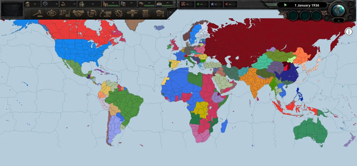The Hearts of Iron IV map